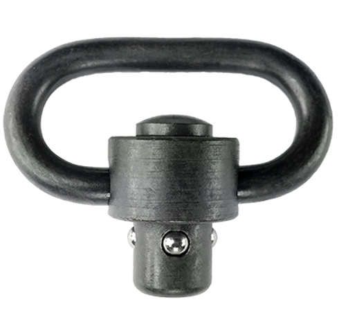 Geissele Automatics GROVTEC Heavy Duty Push Button QD Sling Swivel with 1.25" loop and steel construction for durability.
